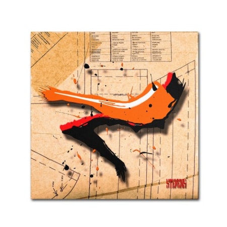 Roderick Stevens 'Suede Heel Orange' Canvas Art,35x35